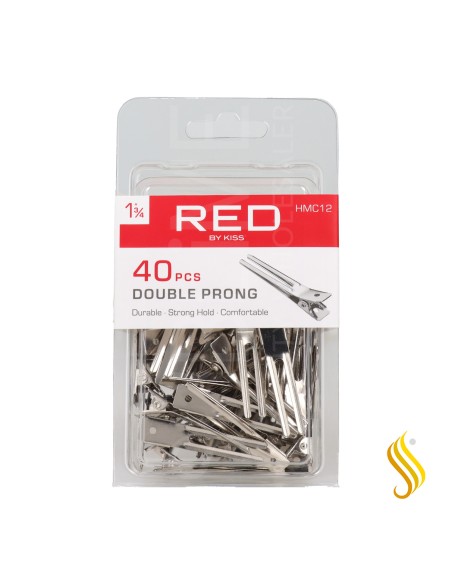 Red Kiss Double Prong Clip 1 3/4" 40 Piezas Clips